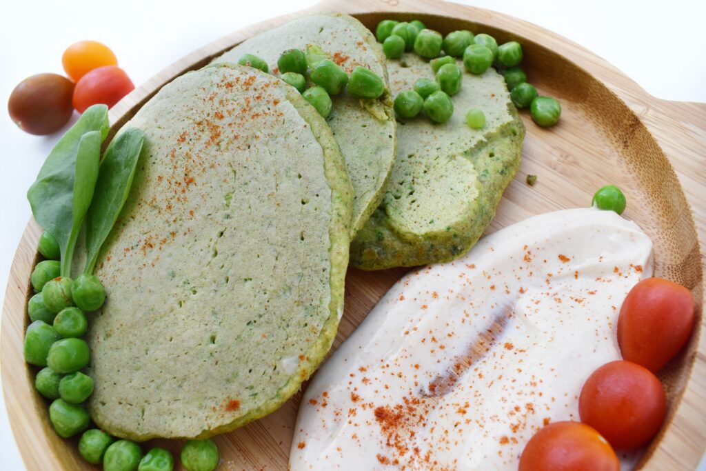 spinach and pea pancakes