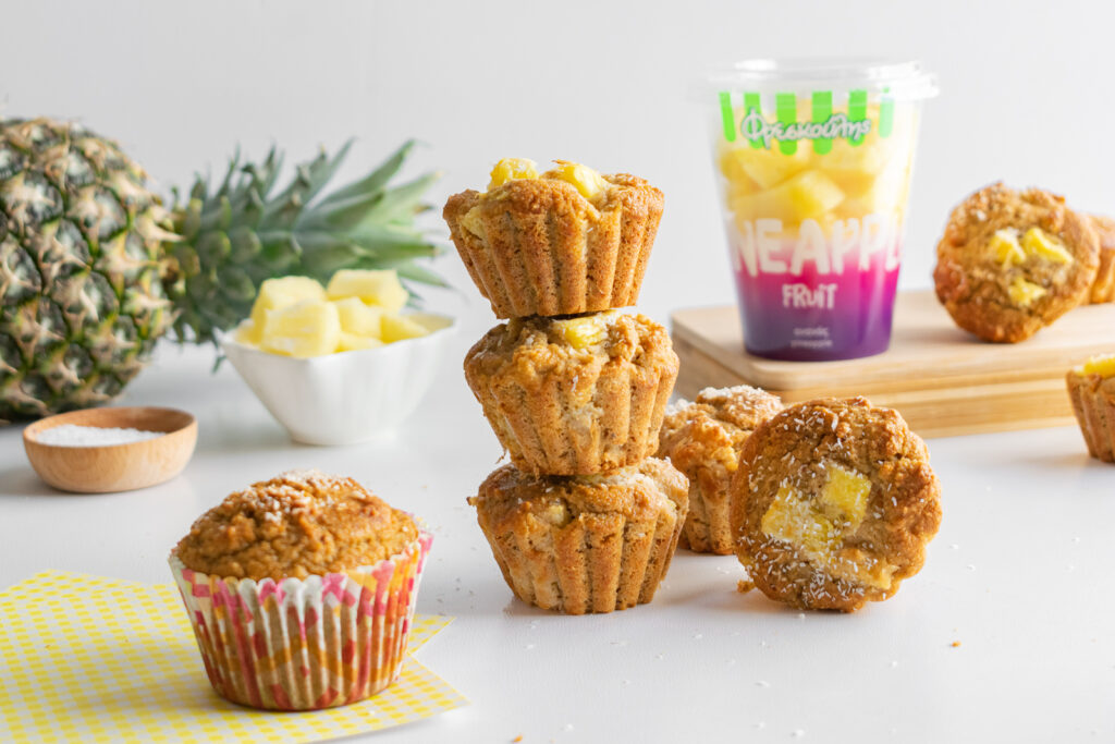 Juicy pineapple coconut muffins
